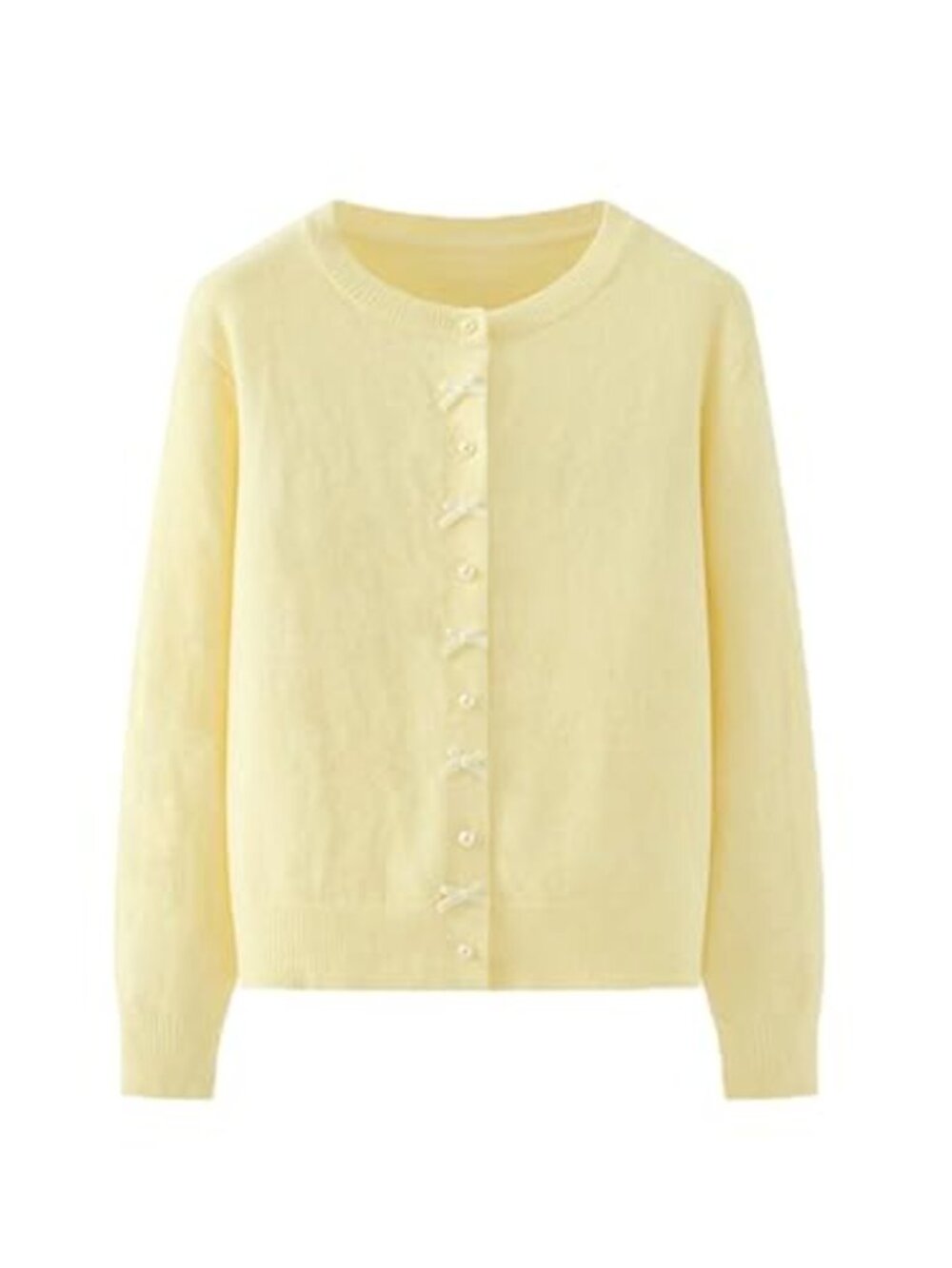 Floerns Women's Bow Button Cardigan Sweaters Lightweight Knit Outerwear